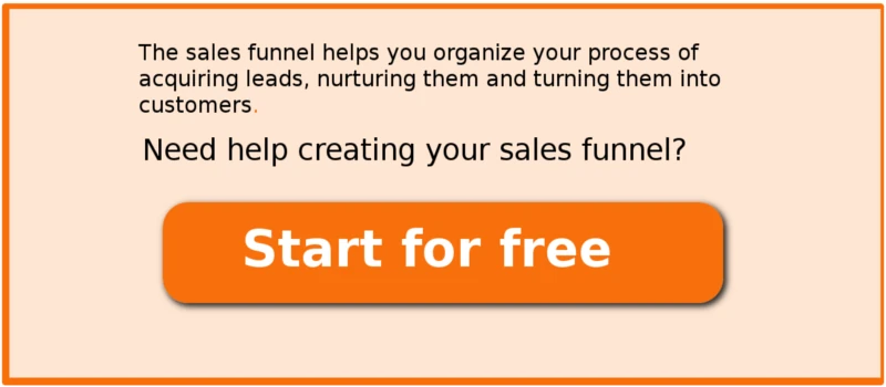 sales-funnel Alt:light orange rectangle with an orange button and call to action message