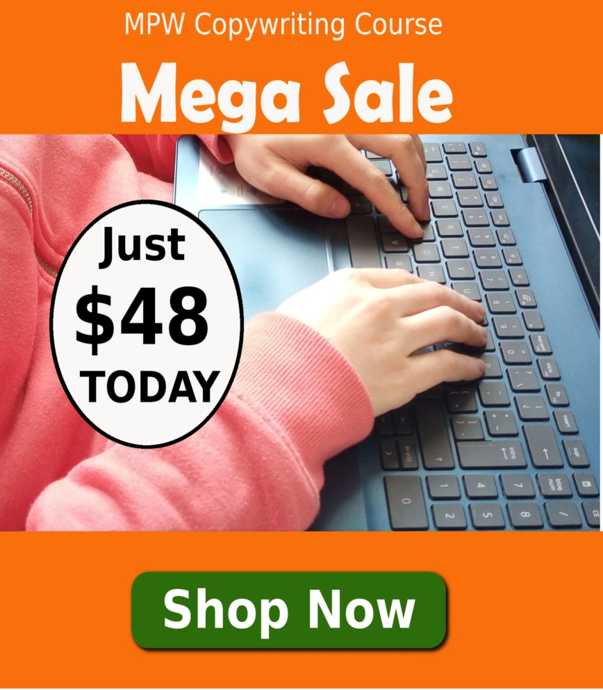 most-aware-prospects Hands typing on copy for most-aware-prospects and message to sell a copywriting course