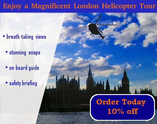 product-aware Alt:Helicopter overflying London and copy offering a new type of London tour to product-aware prospects