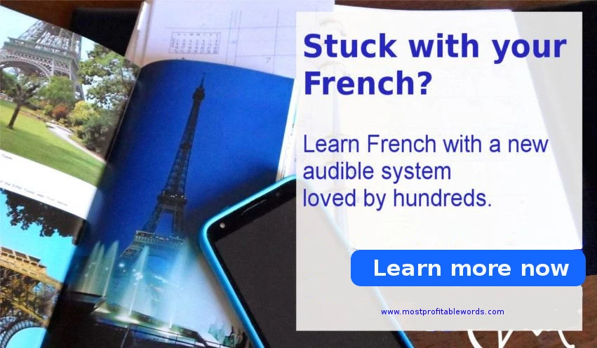 solution-stage Alt:Eiffel tower with copy to sell French course for solution-aware prospects